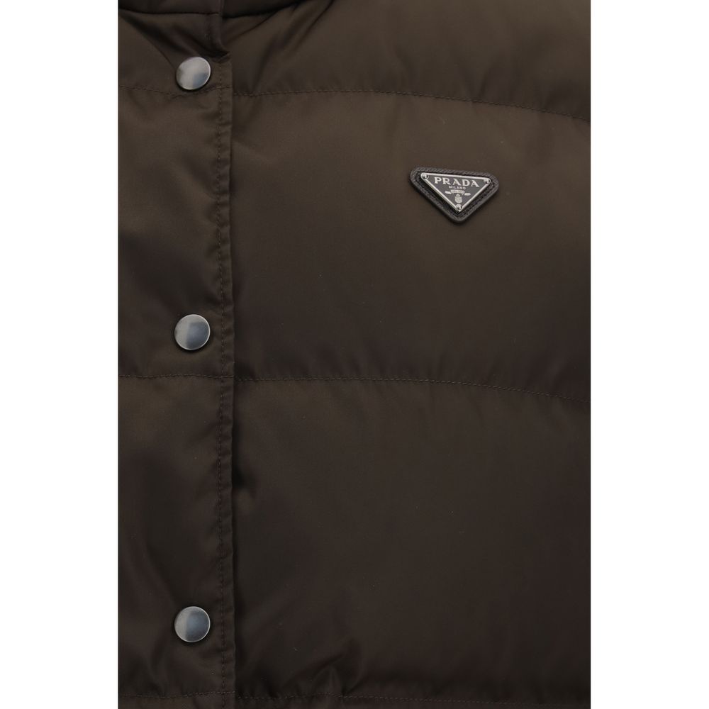 Prada Brown Goose Down Sleeveless Jacket | Regal Royce