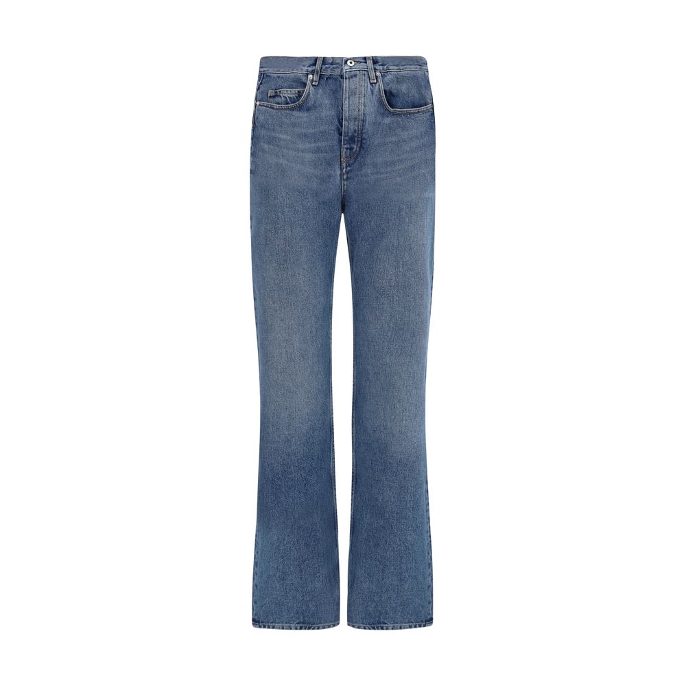 Off-White Blue Cotton Straight-Leg Jeans | Regal Royce