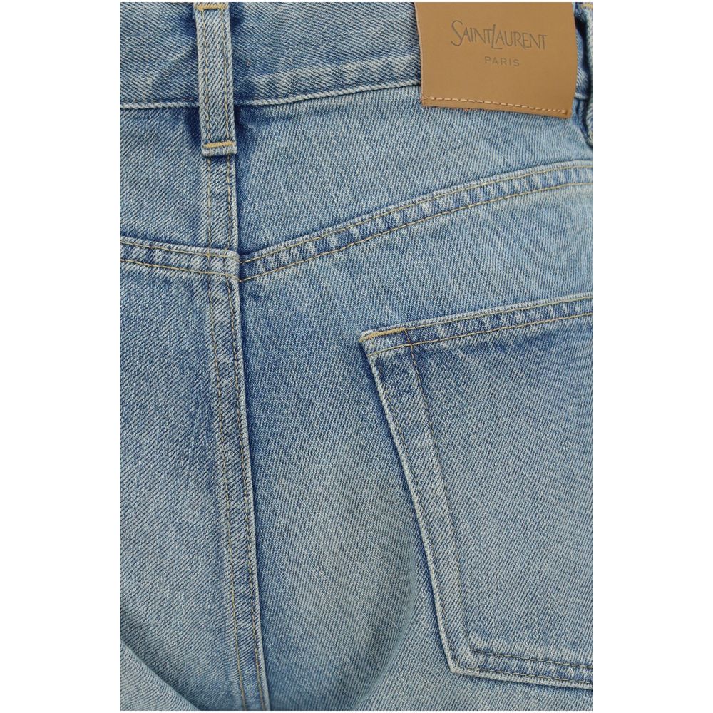 Saint Laurent Blue Cotton Straight-Leg Jeans | Regal Royce
