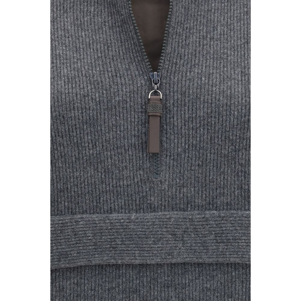 Brunello Cucinelli Gray Cashmere Sweatshirt | Regal Royce