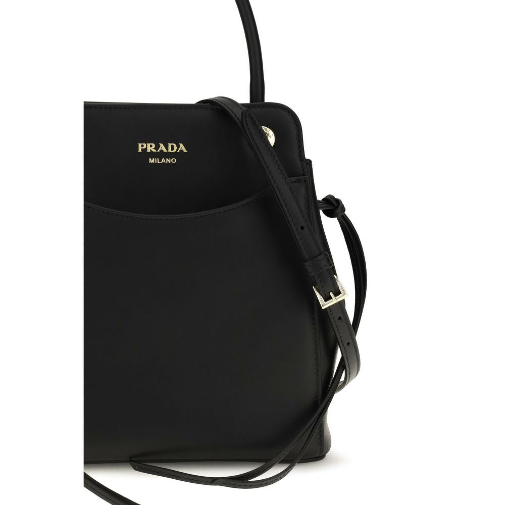 Prada Black Calf Leather Bos Taurus Shoulder Bag | Regal Royce