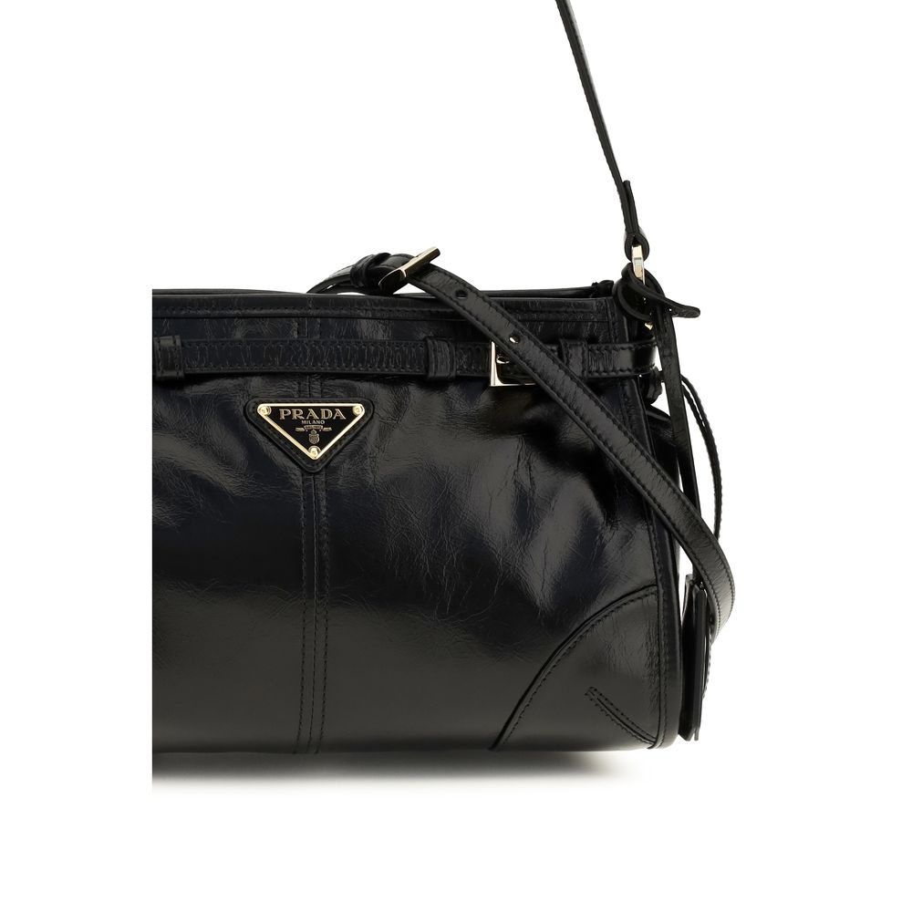 Prada Black Calf Leather Bos Taurus Handbag | Regal Royce