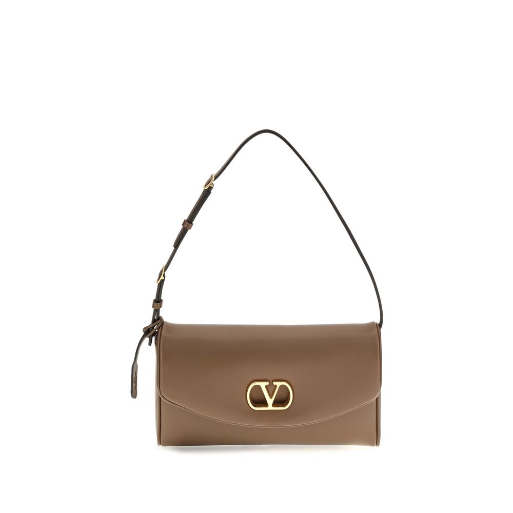 Valentino Garavani Brown Calf Leather Bos Taurus Shoulder Bag | Regal Royce