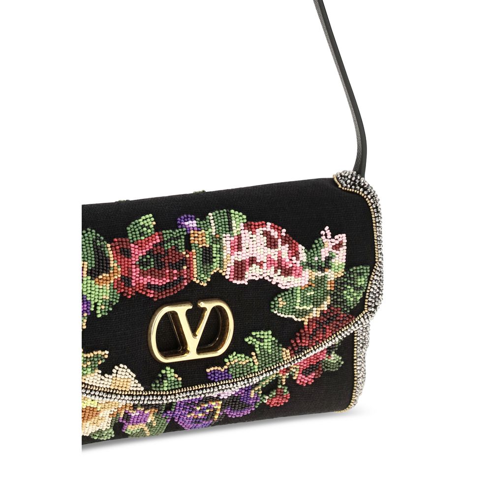 Valentino Garavani Black Satin Shoulder Bag | Regal Royce