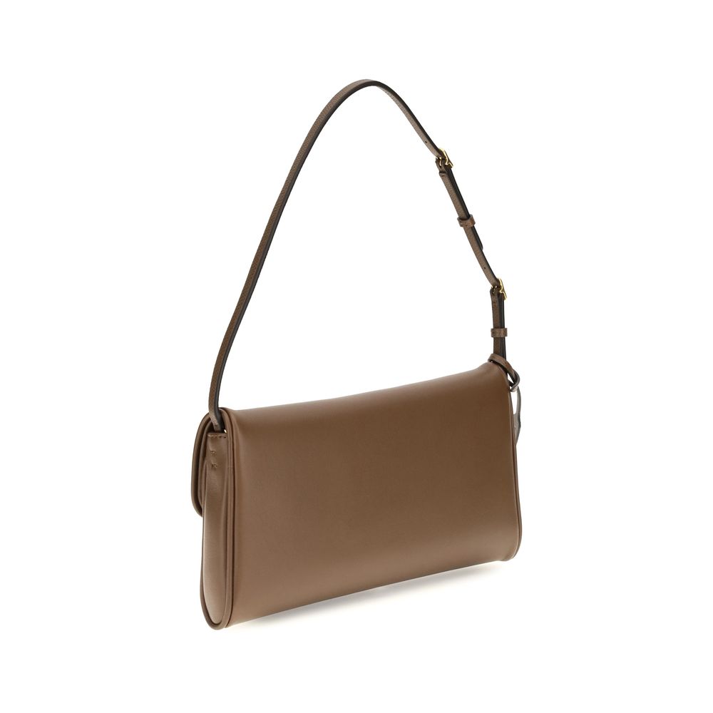 Valentino Garavani Brown Calf Leather Bos Taurus Shoulder Bag | Regal Royce
