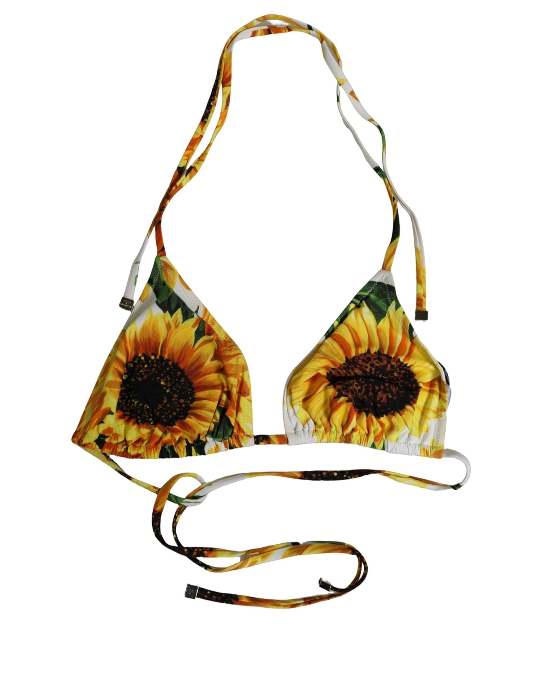 Dolce & Gabbana Multicolor Floral Halter Beachwear Bikini Top | Regal Royce