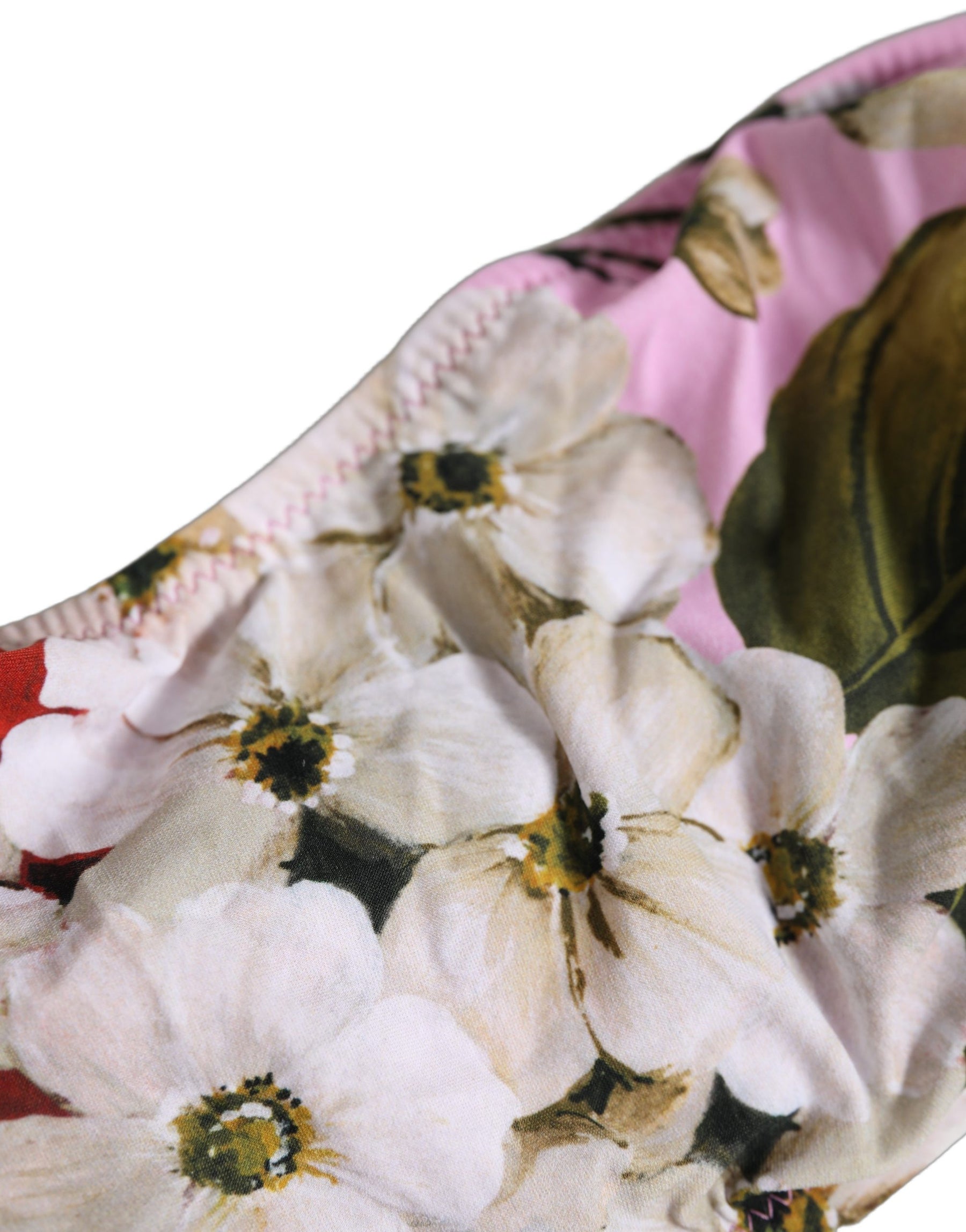 Dolce & Gabbana Pink Floral Print Bandeau Beachwear Bikini Top | Regal Royce