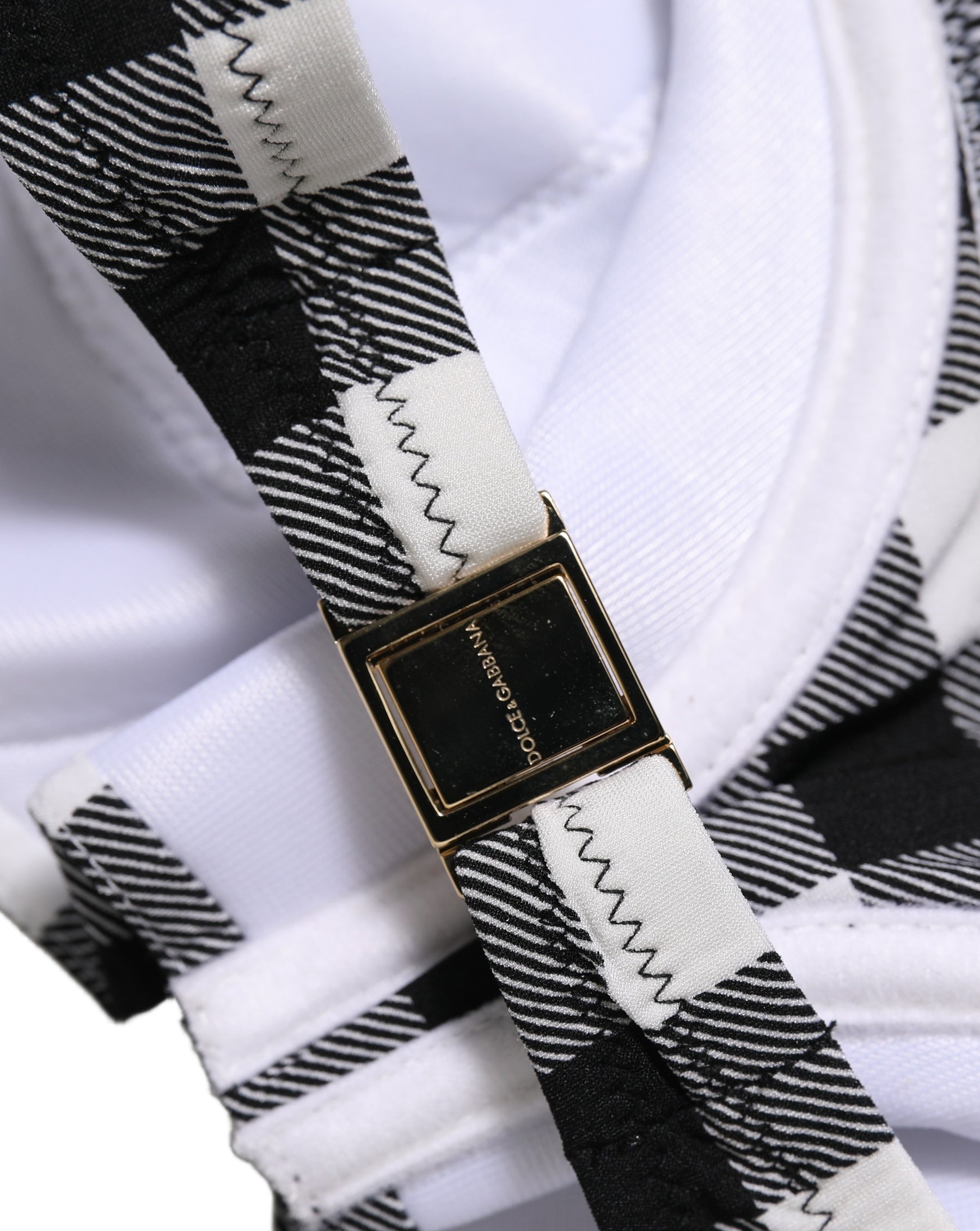 Dolce & Gabbana Black White Gingham Check Beachwear Bikini Top | Regal Royce