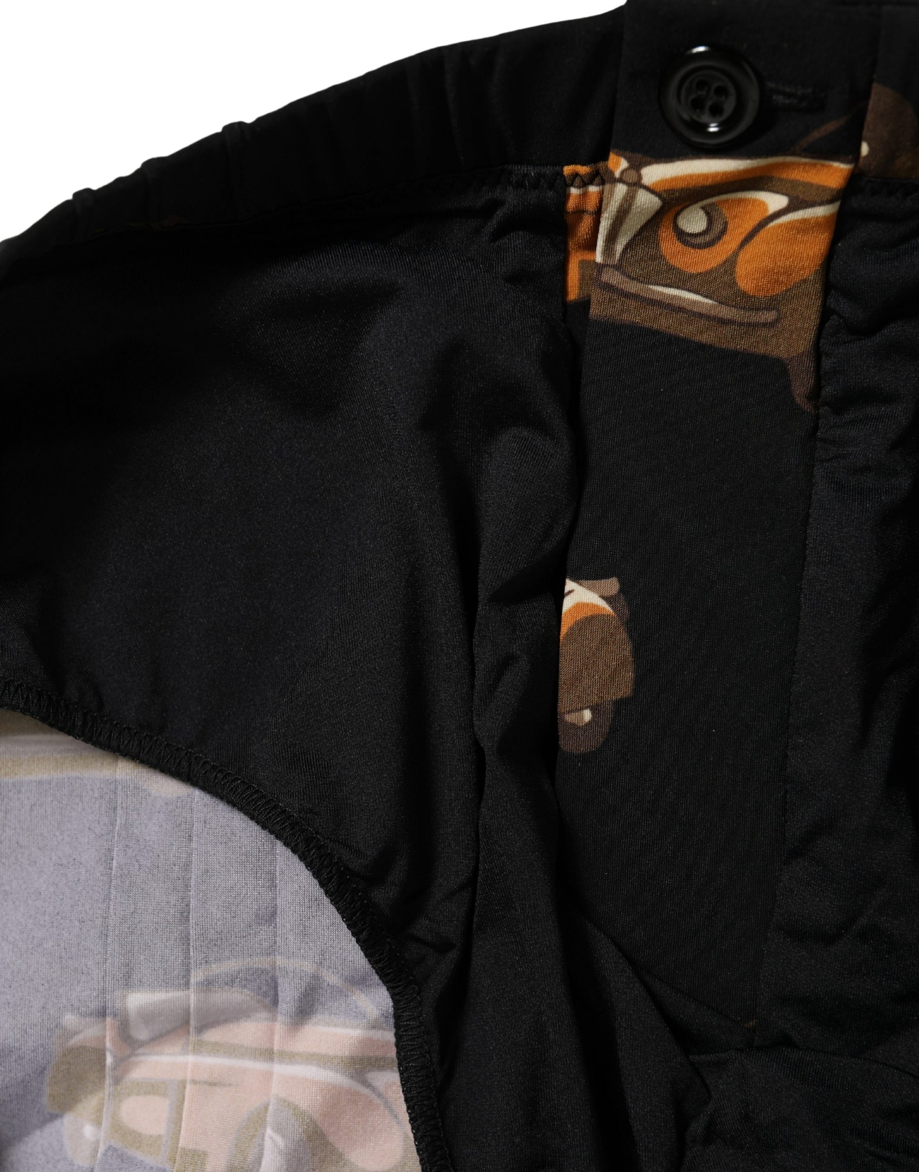 Dolce & Gabbana Black Car Print Swim Trunk Beachwear Swimwear | Regal Royce