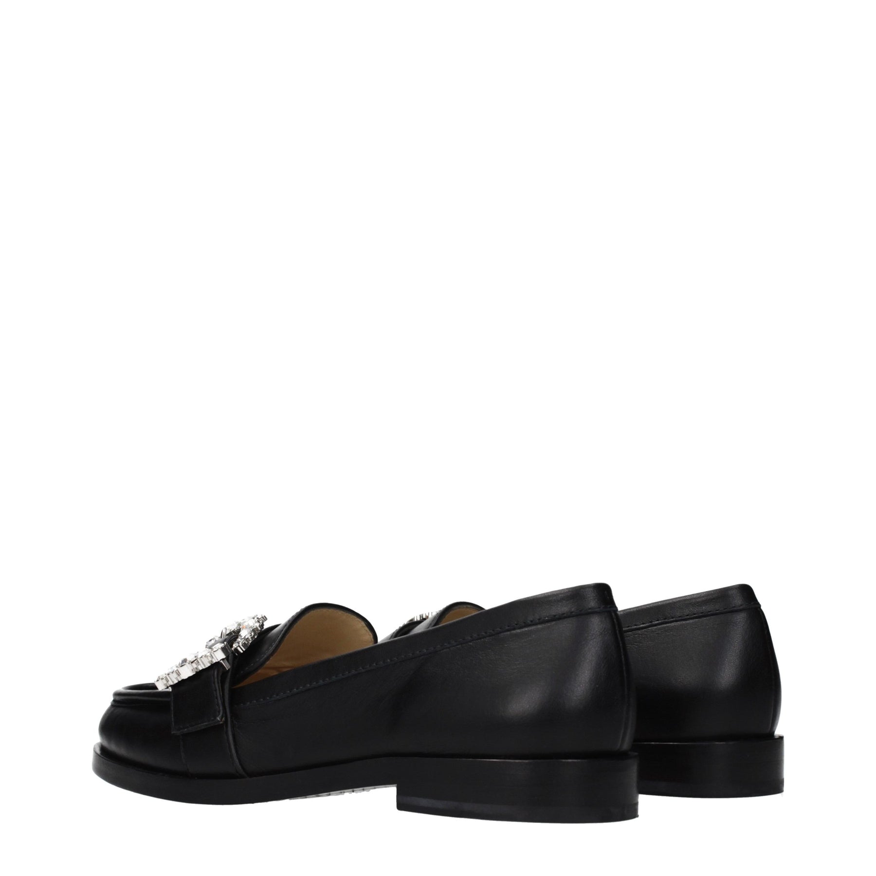Jimmy Choo Black Leather Slip-On Loafers | Regal Royce
