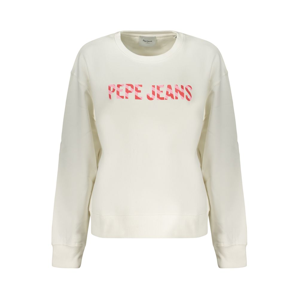 Pepe Jeans White Cotton Women's Sweatshirt | Regal Royce