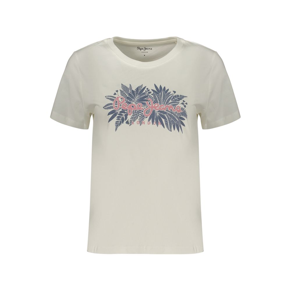 Pepe Jeans White Cotton Women's T-Shirt | Regal Royce