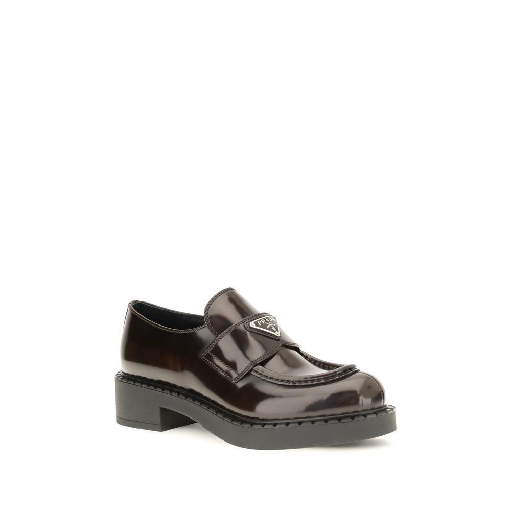 Prada Brown Calf Leather Bos Taurus Slip-On Loafers | Regal Royce