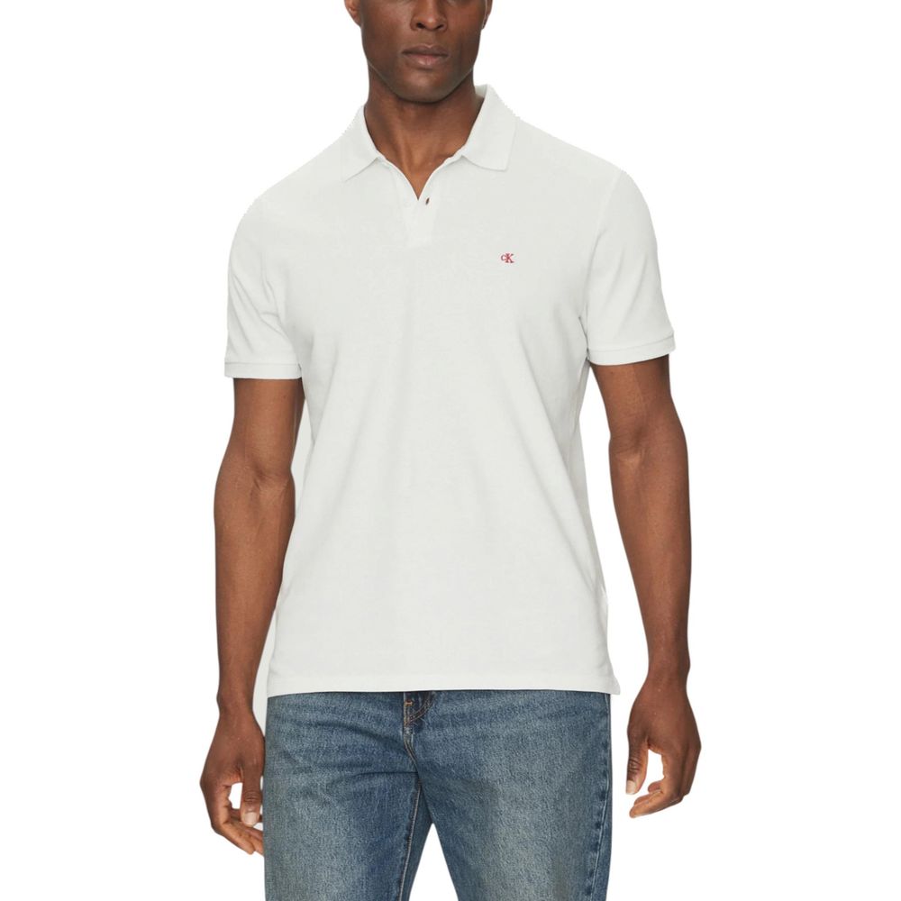 Calvin Klein Jeans White Cotton Polo Shirt | Regal Royce