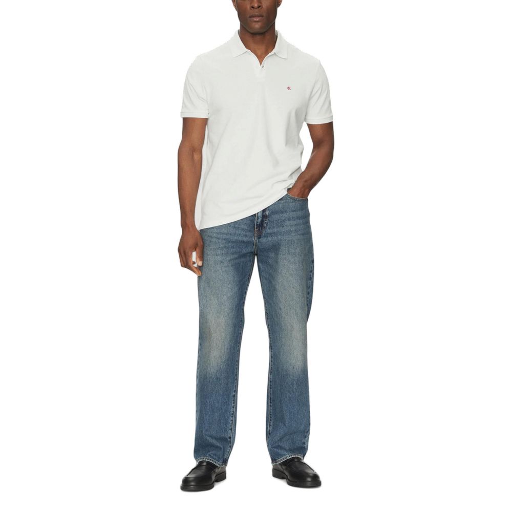 Calvin Klein Jeans White Cotton Polo Shirt | Regal Royce