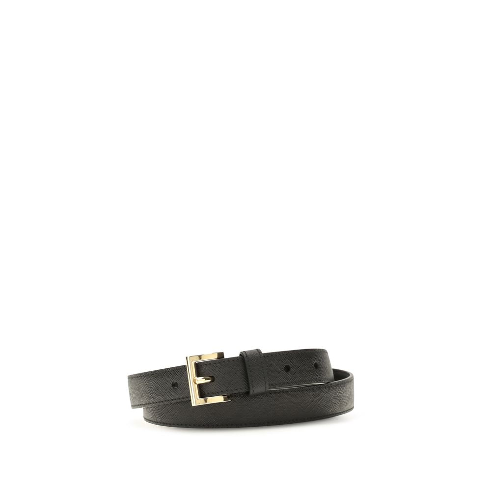 Prada Black Calf Leather Bos Taurus Regular Belt | Regal Royce