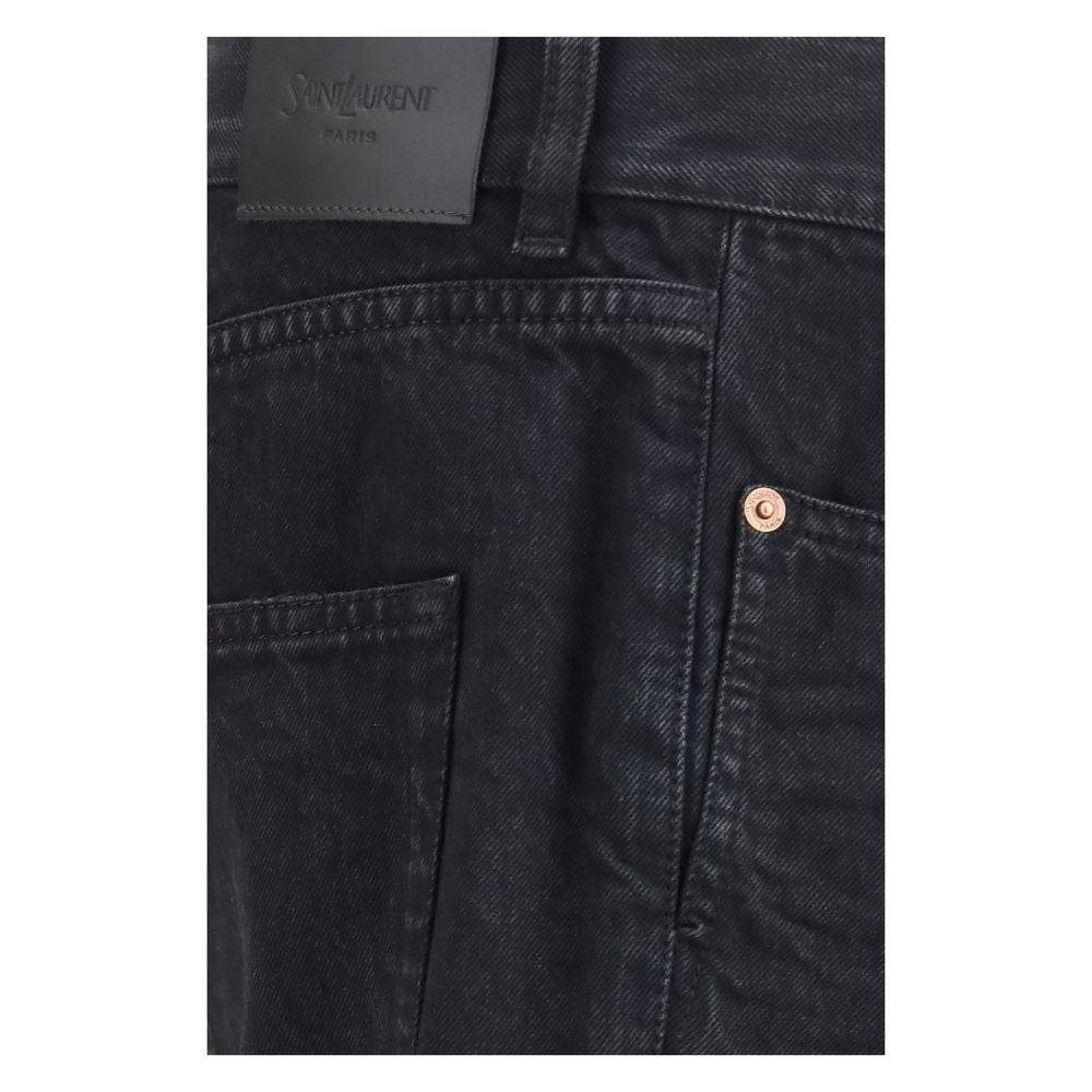 Saint Laurent Black Cotton Slim Fit Jeans | Regal Royce