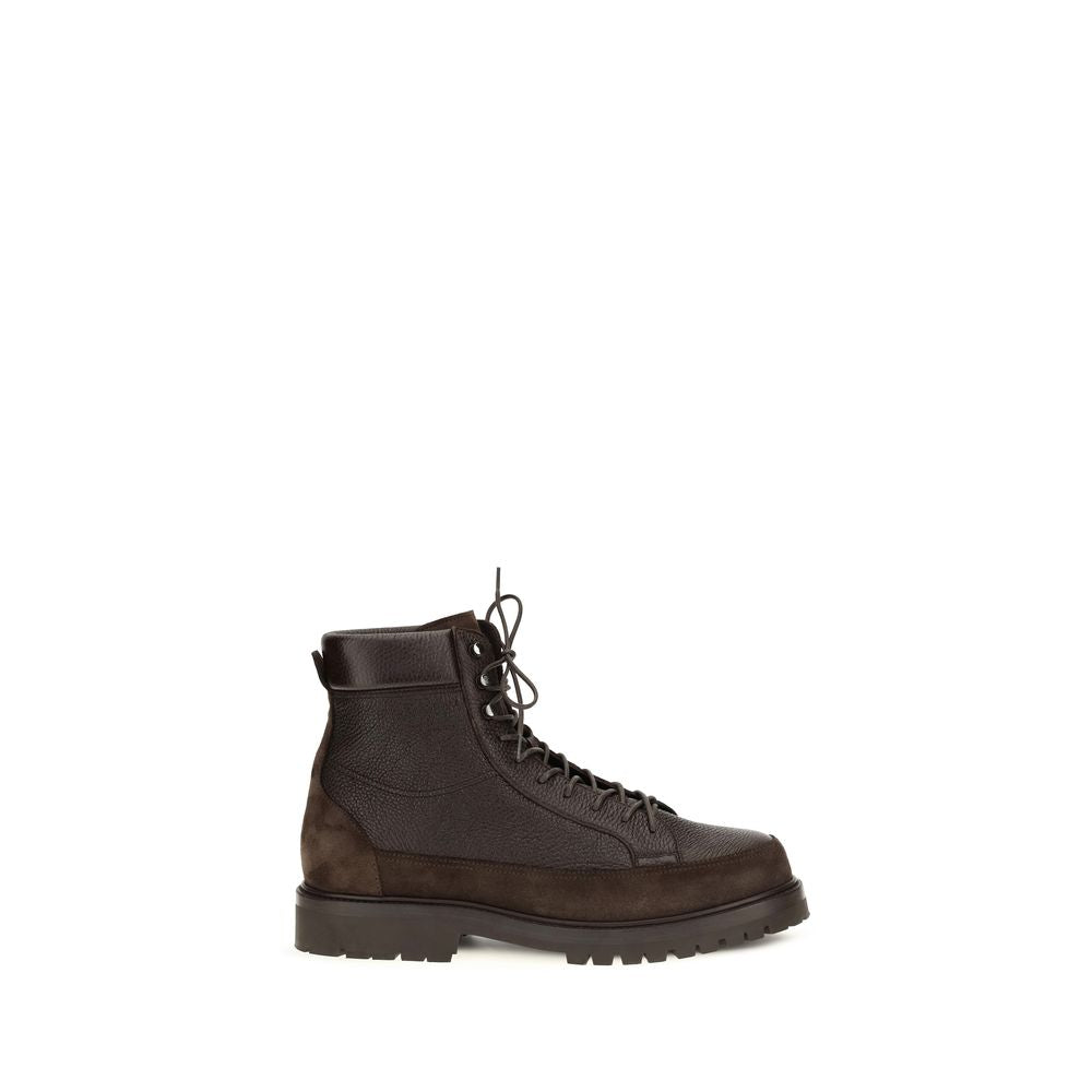 Brunello Cucinelli Brown Deer Lace-Up Boots | Regal Royce