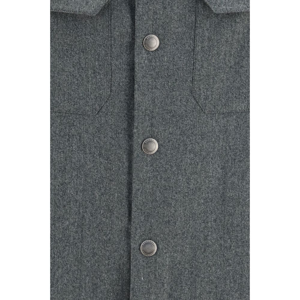 Brunello Cucinelli Gray Wool Oves Aries Dress Shirt | Regal Royce