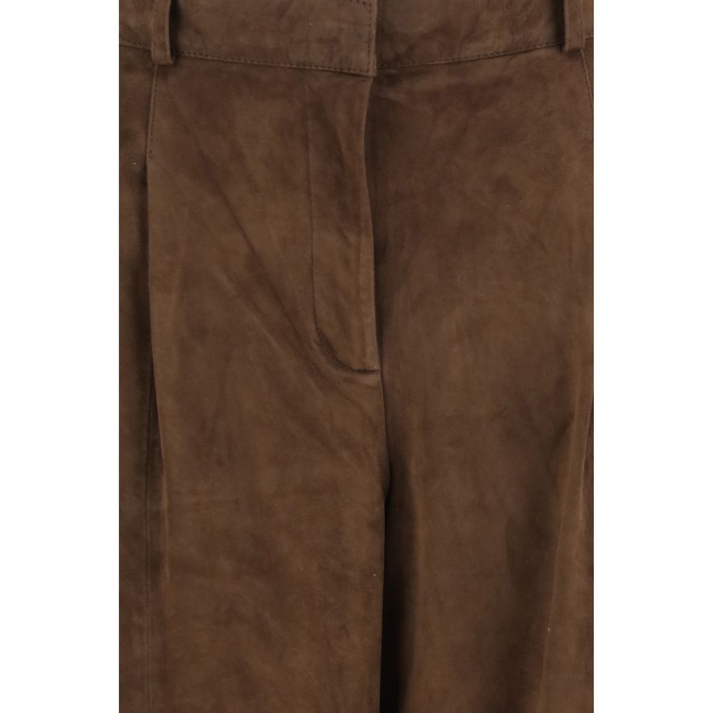 Arma Brown Leather Pants | Regal Royce