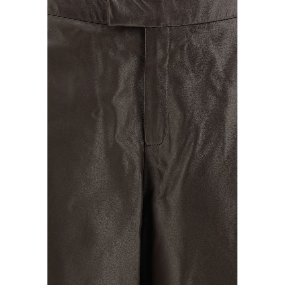 Arma Brown Leather Pants | Regal Royce
