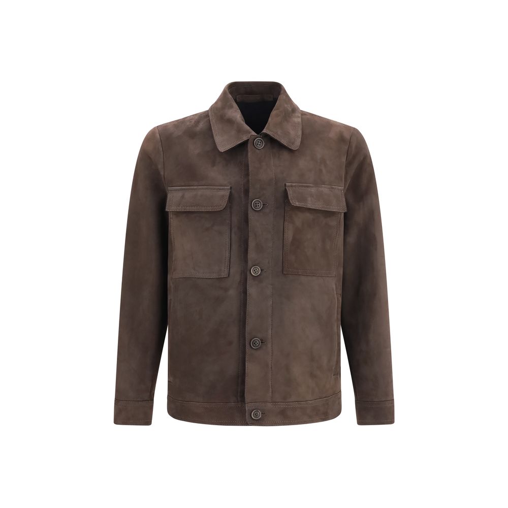 Salvatore Santoro Brown Leather Leather Jacket | Regal Royce