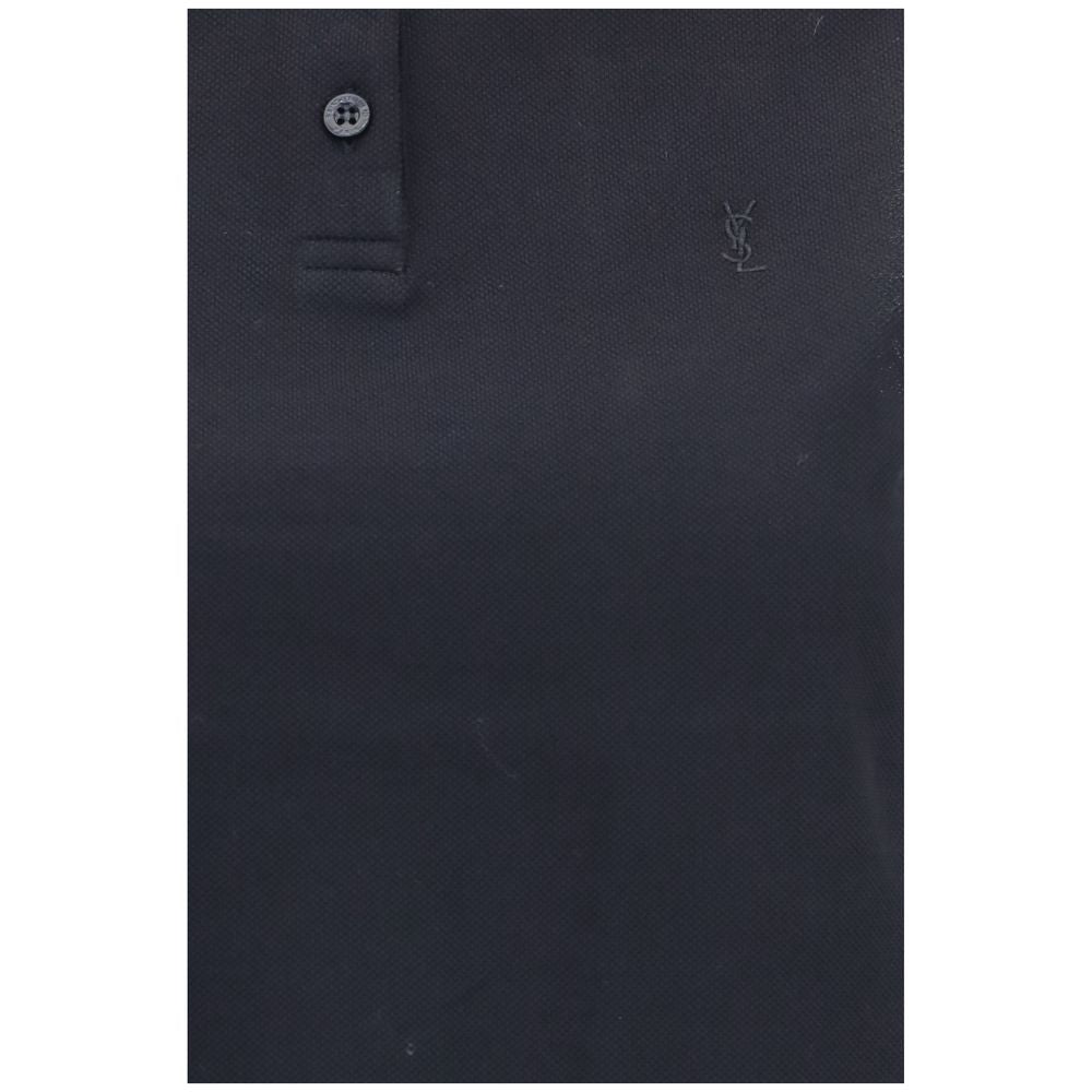 Saint Laurent Black Recycled Cotton Polo Shirt | Regal Royce