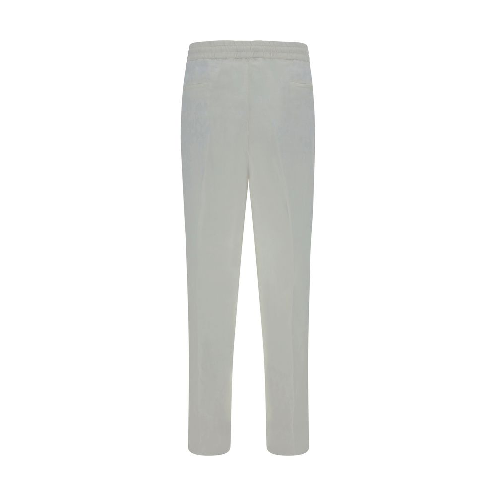 Brunello Cucinelli White Linen Casual Pants | Regal Royce