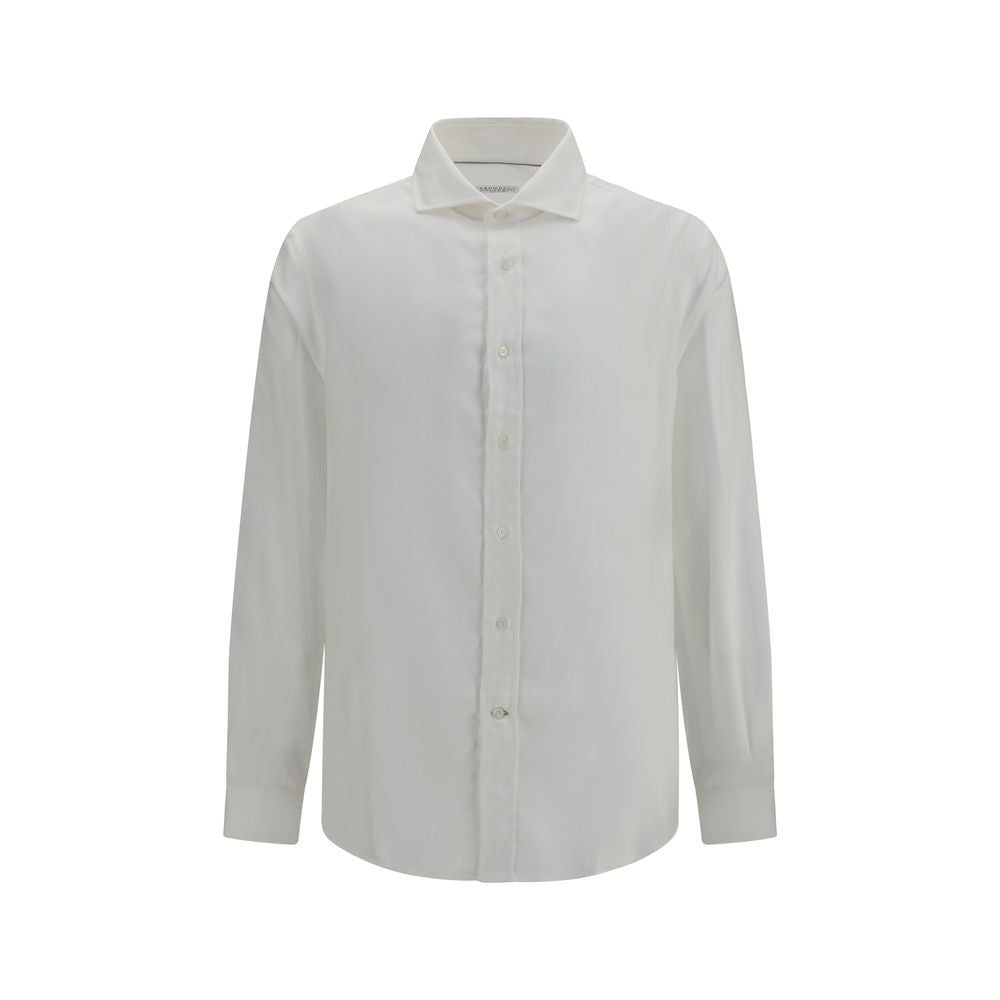 Brunello Cucinelli White Cotton Dress Shirt | Regal Royce