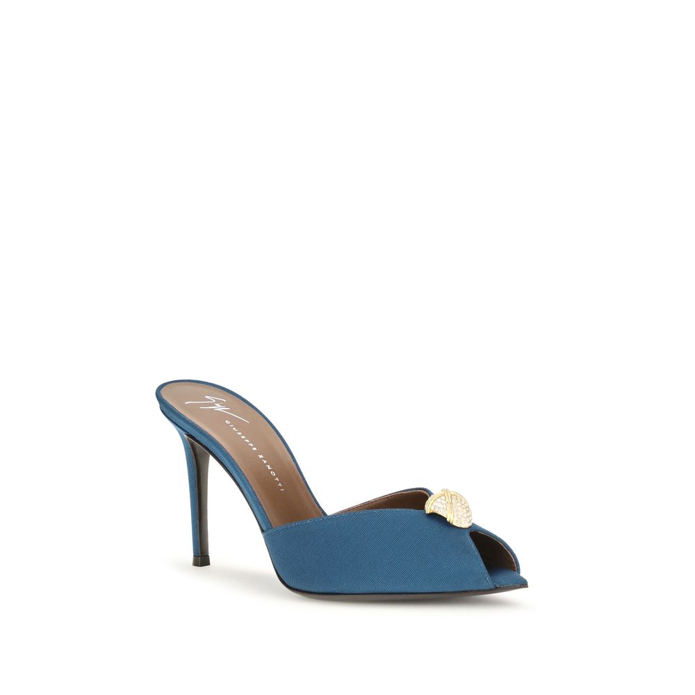 Giuseppe Zanotti Blue Calf Leather Bos Taurus Stiletto Heel Sandals | Regal Royce