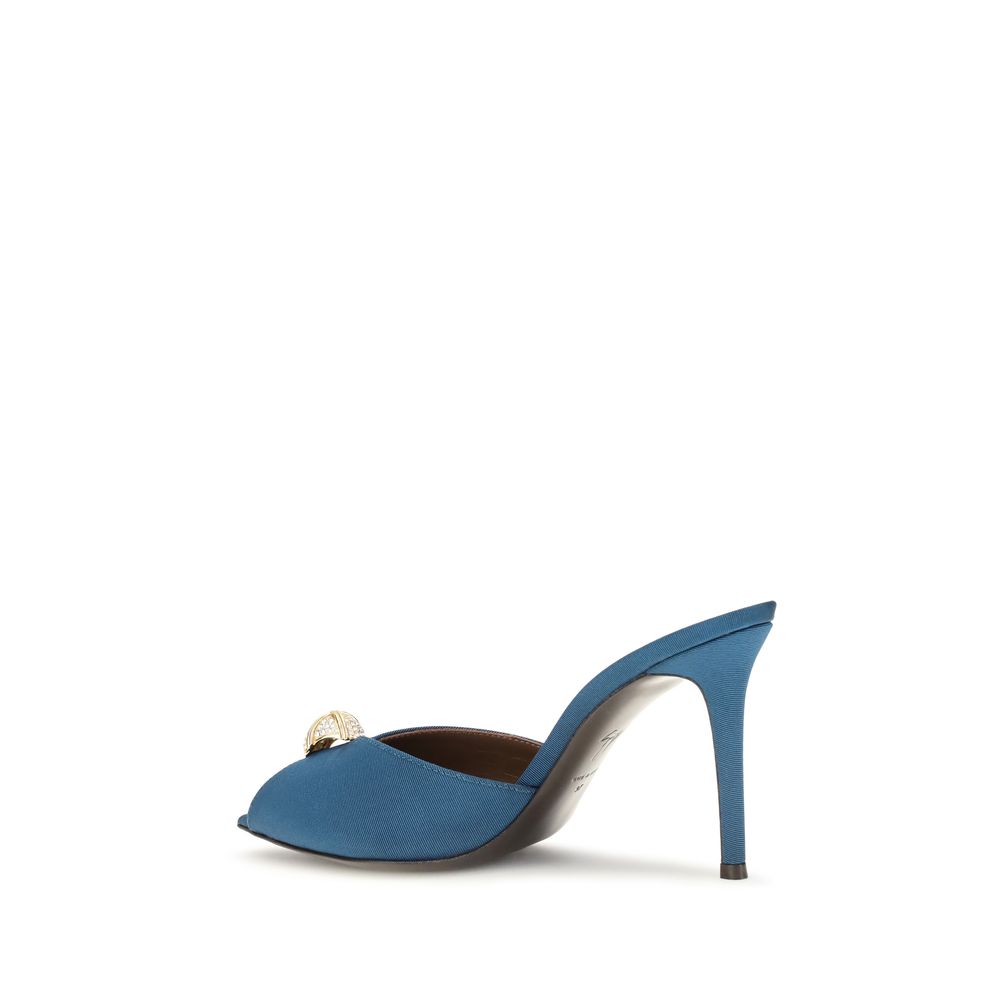 Giuseppe Zanotti Blue Calf Leather Bos Taurus Stiletto Heel Sandals | Regal Royce
