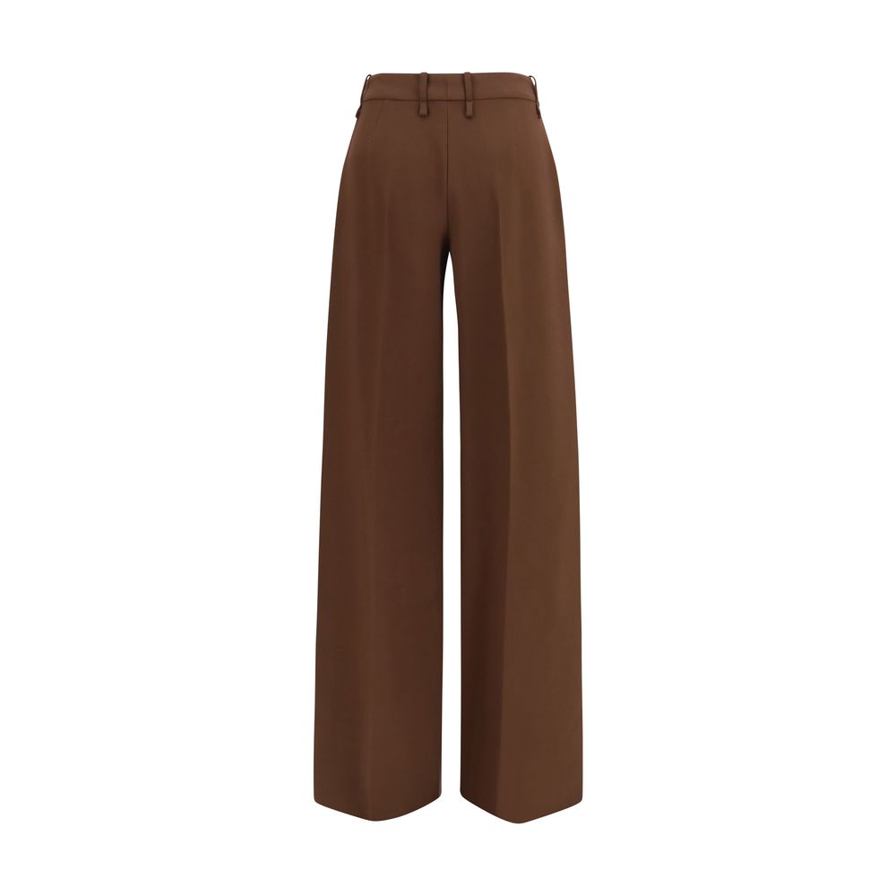 Ermanno Scervino Brown Viscose Flared Pants | Regal Royce