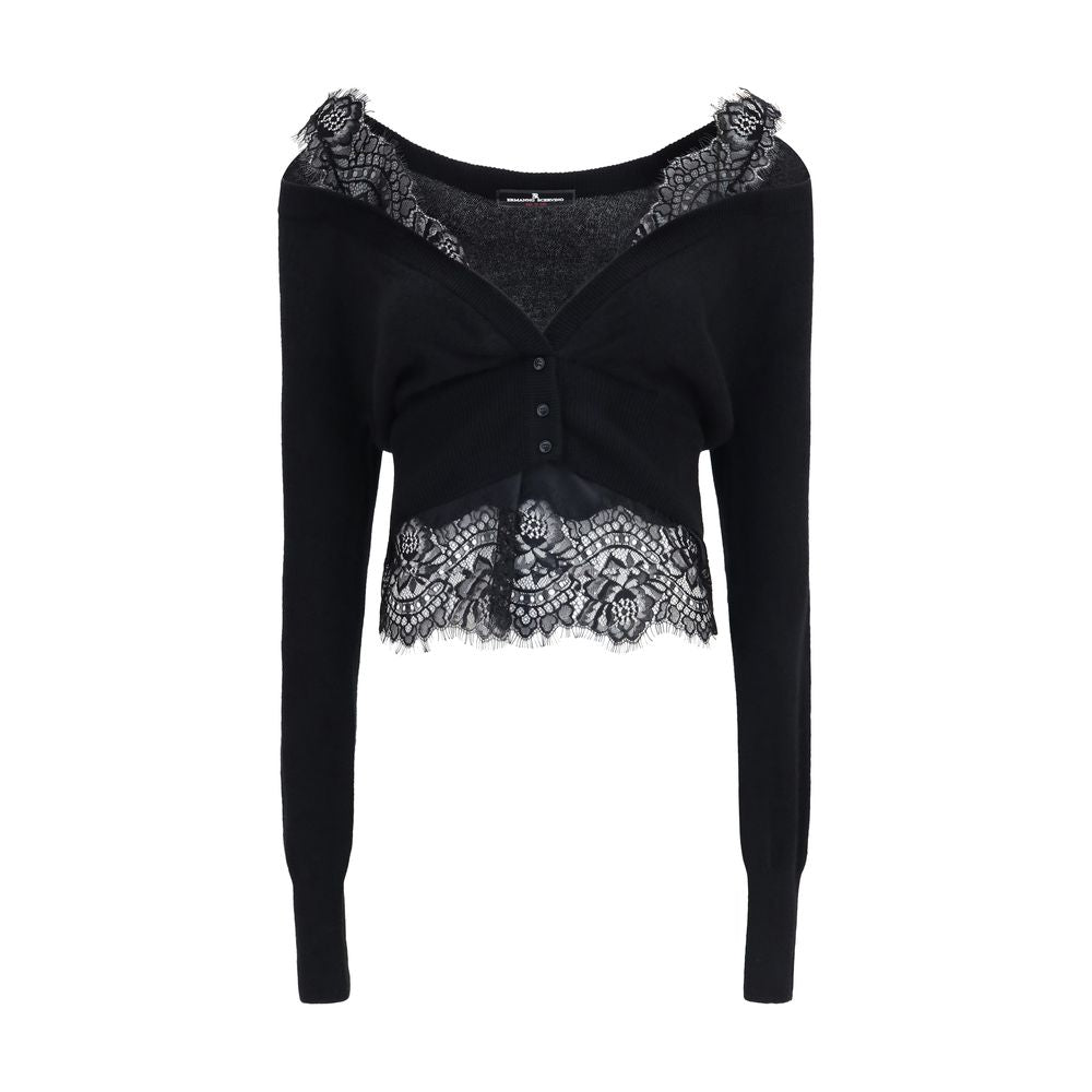 Ermanno Scervino Black Cashmere Cardigan | Regal Royce