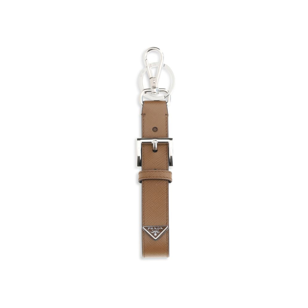 Prada Brown Calf Leather Bos Taurus Keychain | Regal Royce