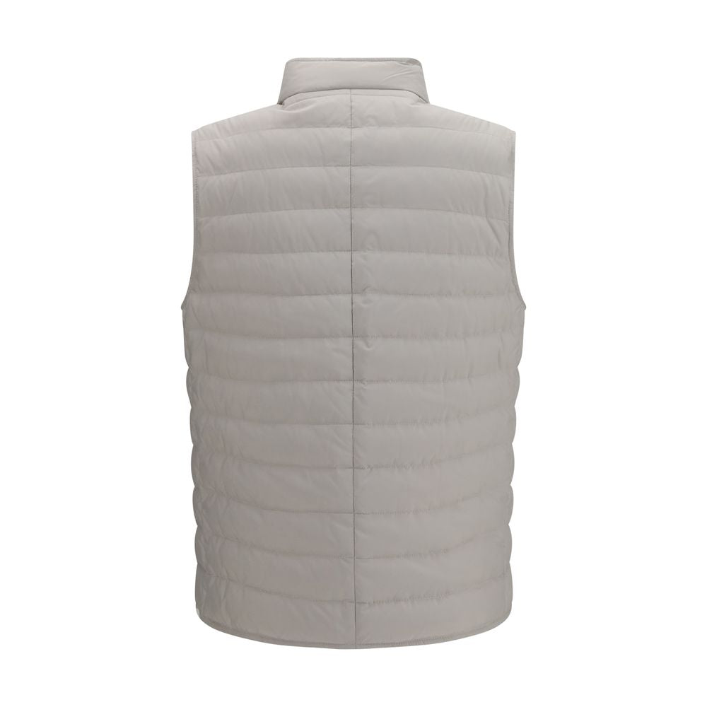 Brunello Cucinelli White Polyester Sleeveless Jacket | Regal Royce