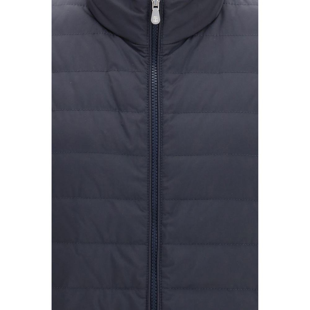 Brunello Cucinelli Blue Polyester Sleeveless Jacket | Regal Royce