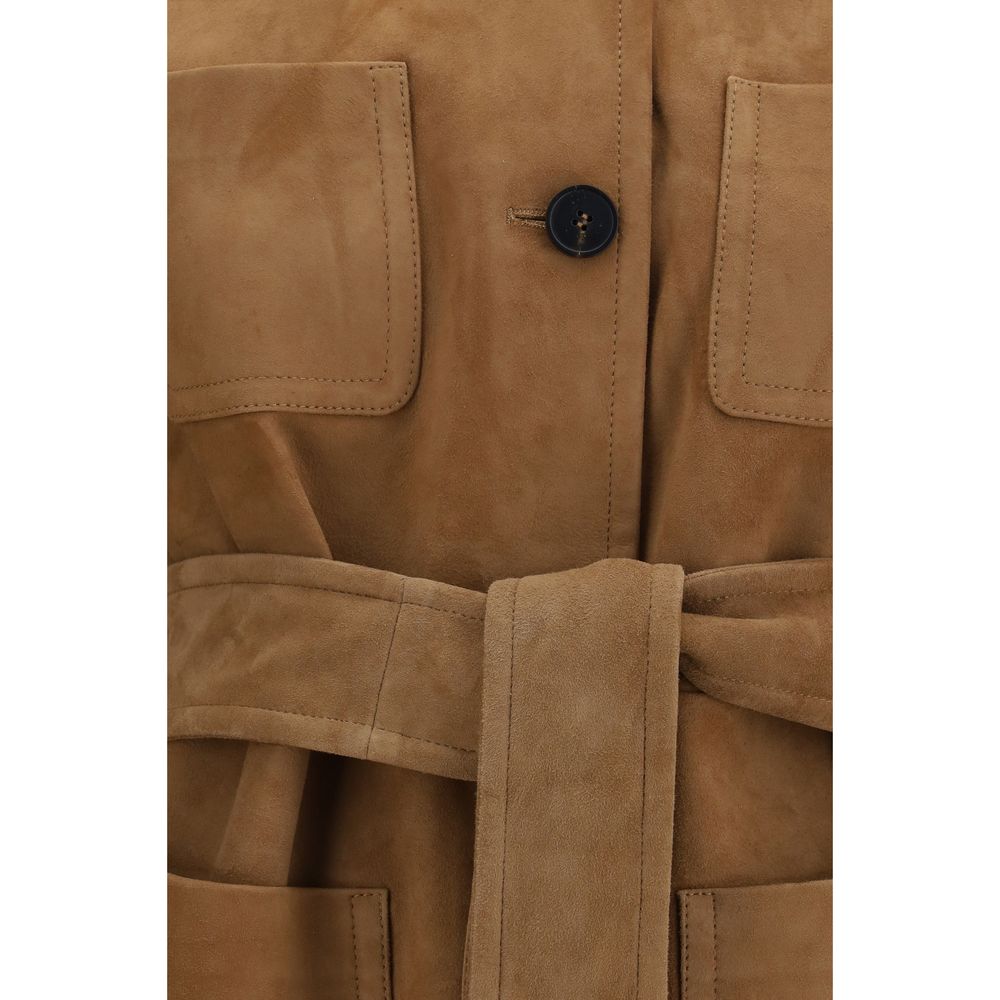 Max Mara Brown Lamb Leather Leather Jacket | Regal Royce