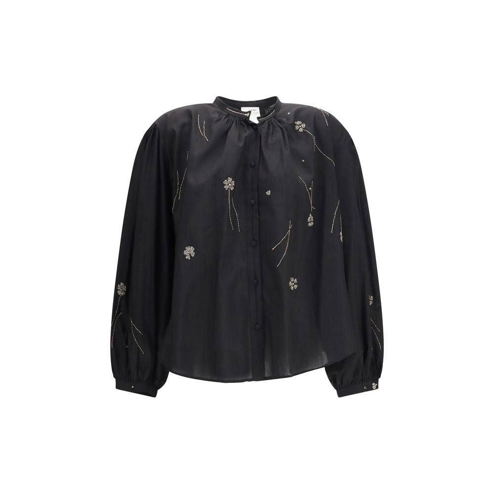 Forte_Forte Black Cotton Pattern Shirt | Regal Royce