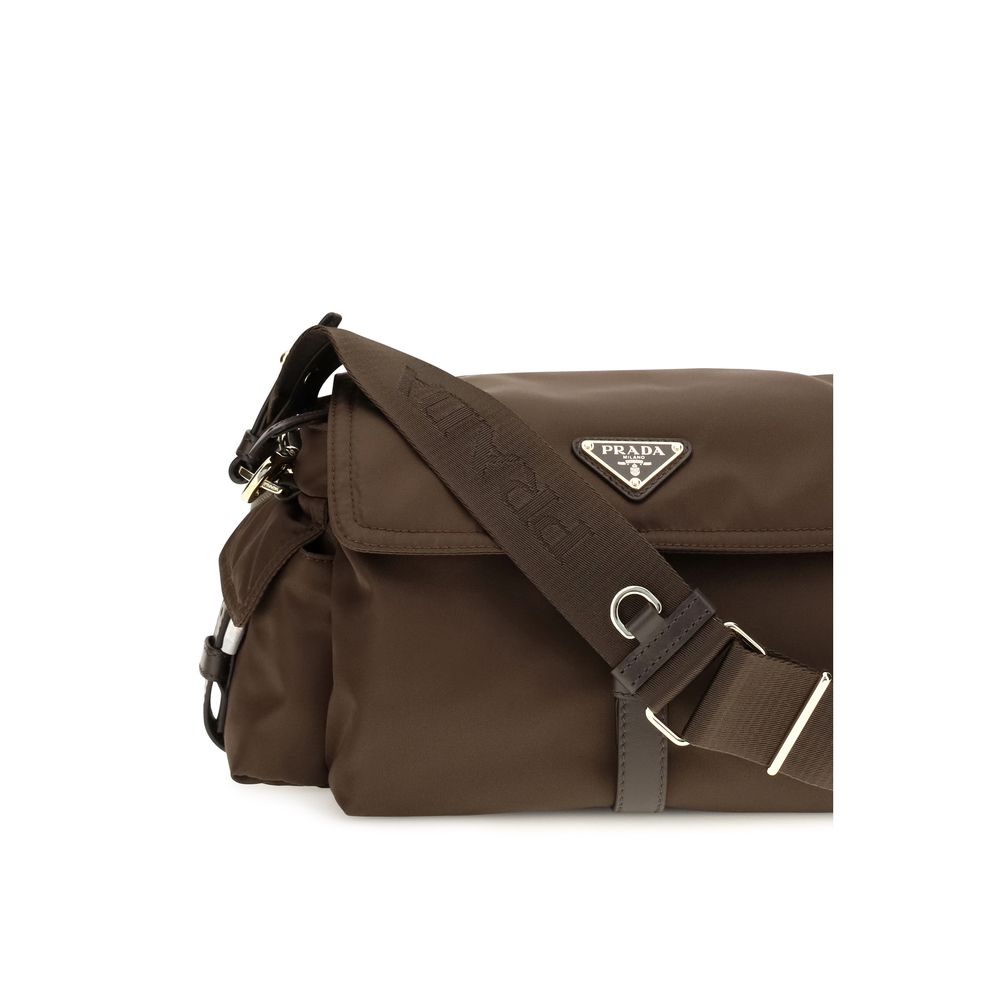 Prada Brown Recycled Polyamide Shoulder Bag | Regal Royce