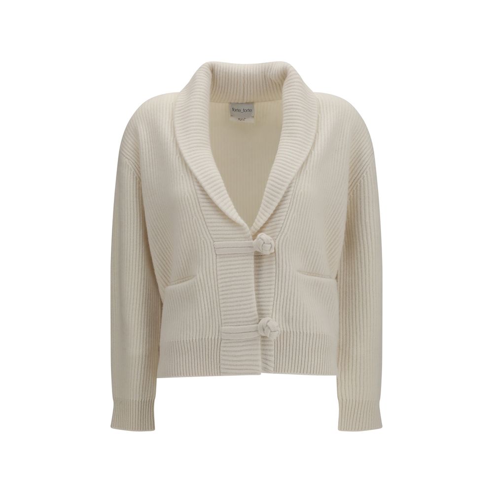 Forte_Forte White Wool Oves Aries Cardigan | Regal Royce