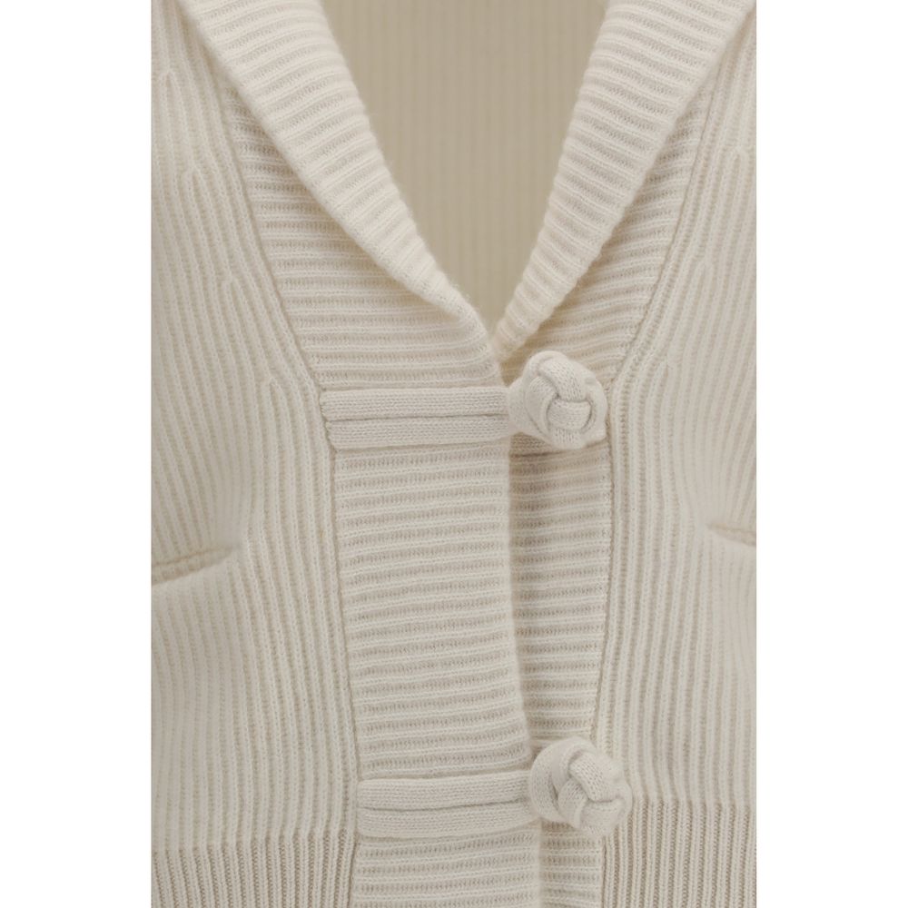Forte_Forte White Wool Oves Aries Cardigan | Regal Royce