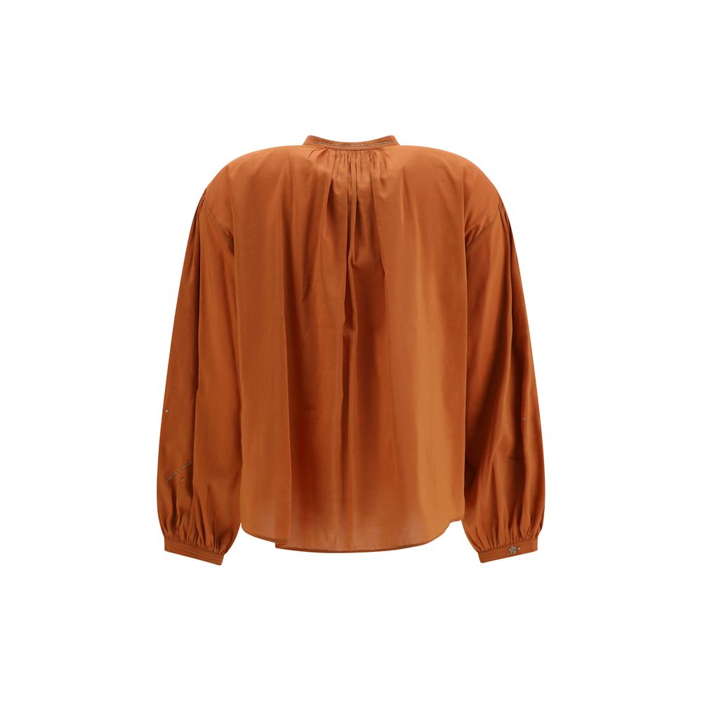 Forte_Forte Orange Cotton Pattern Shirt | Regal Royce