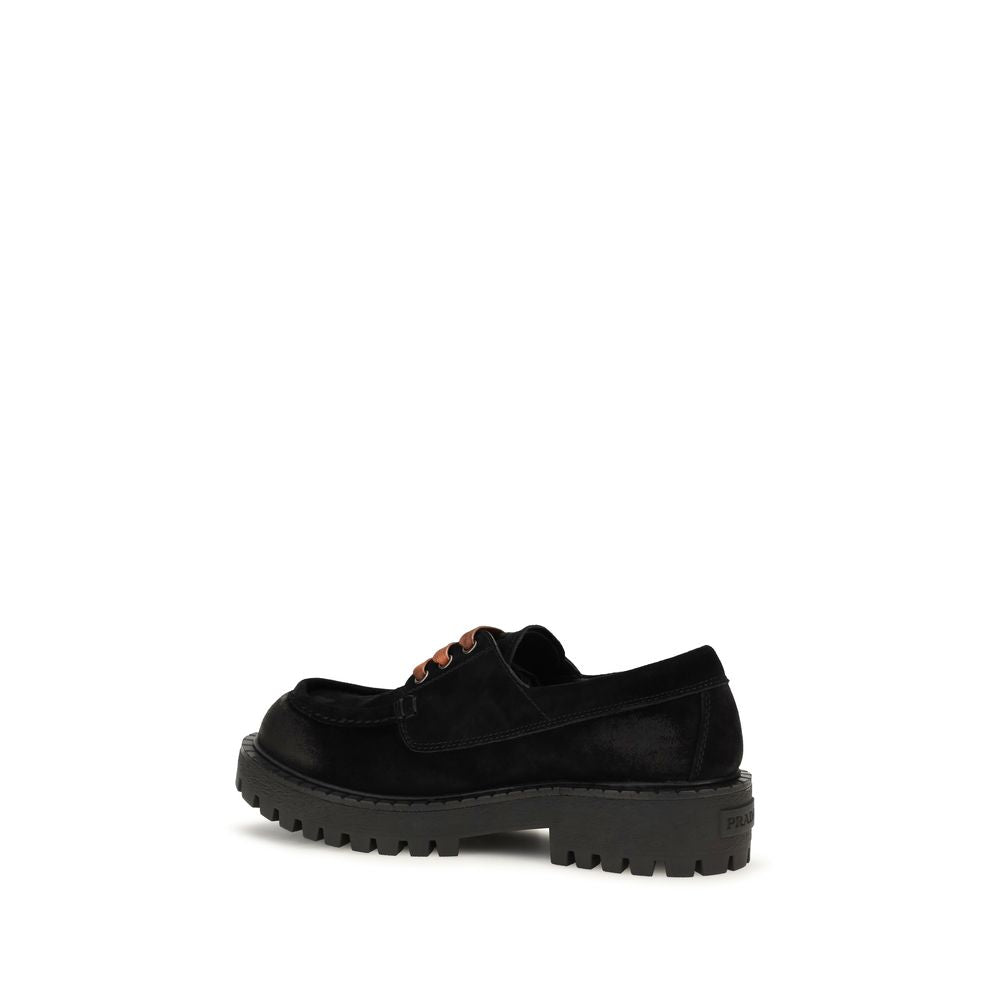 Prada Black Suede Leather Slip-On Loafers | Regal Royce