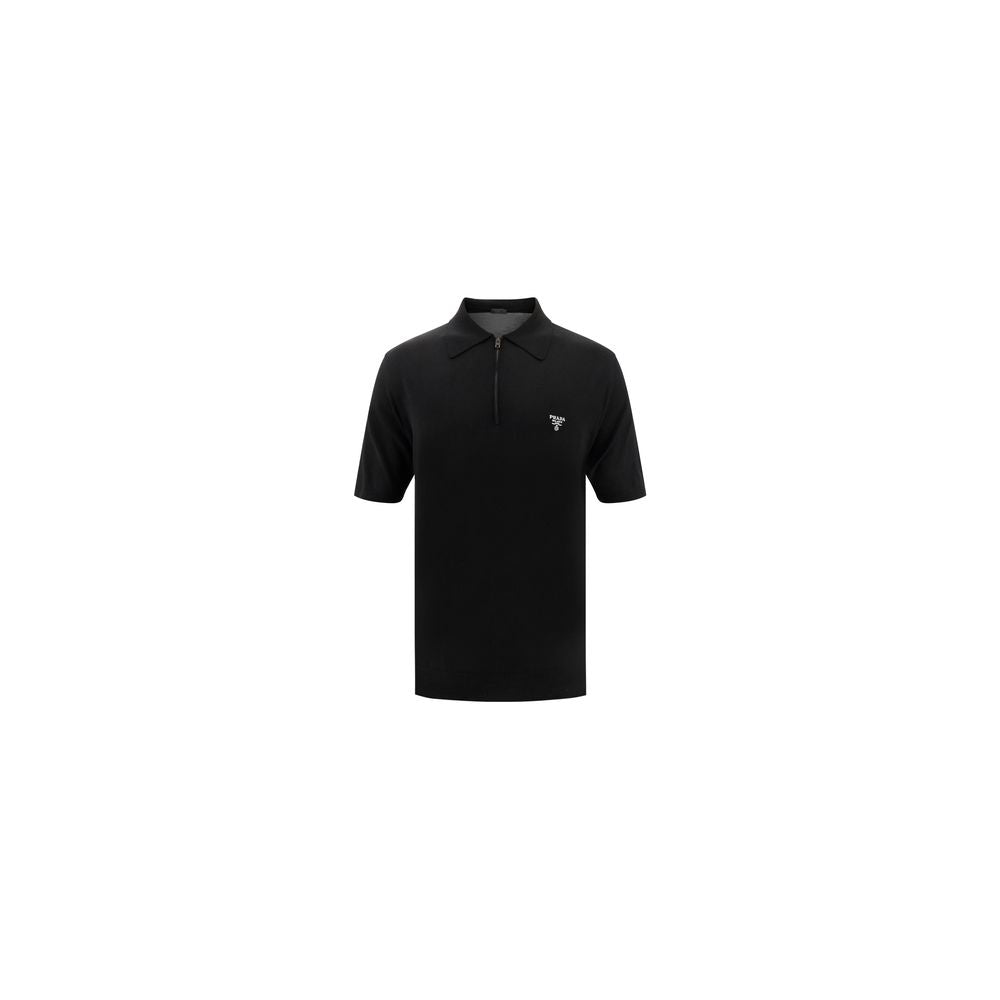 Prada Black Wool Oves Aries Polo Shirt | Regal Royce