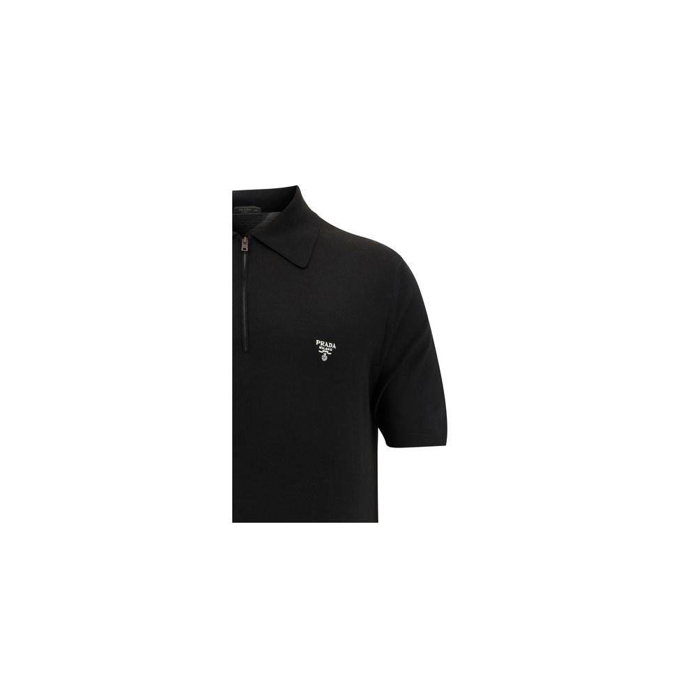 Prada Black Wool Oves Aries Polo Shirt | Regal Royce