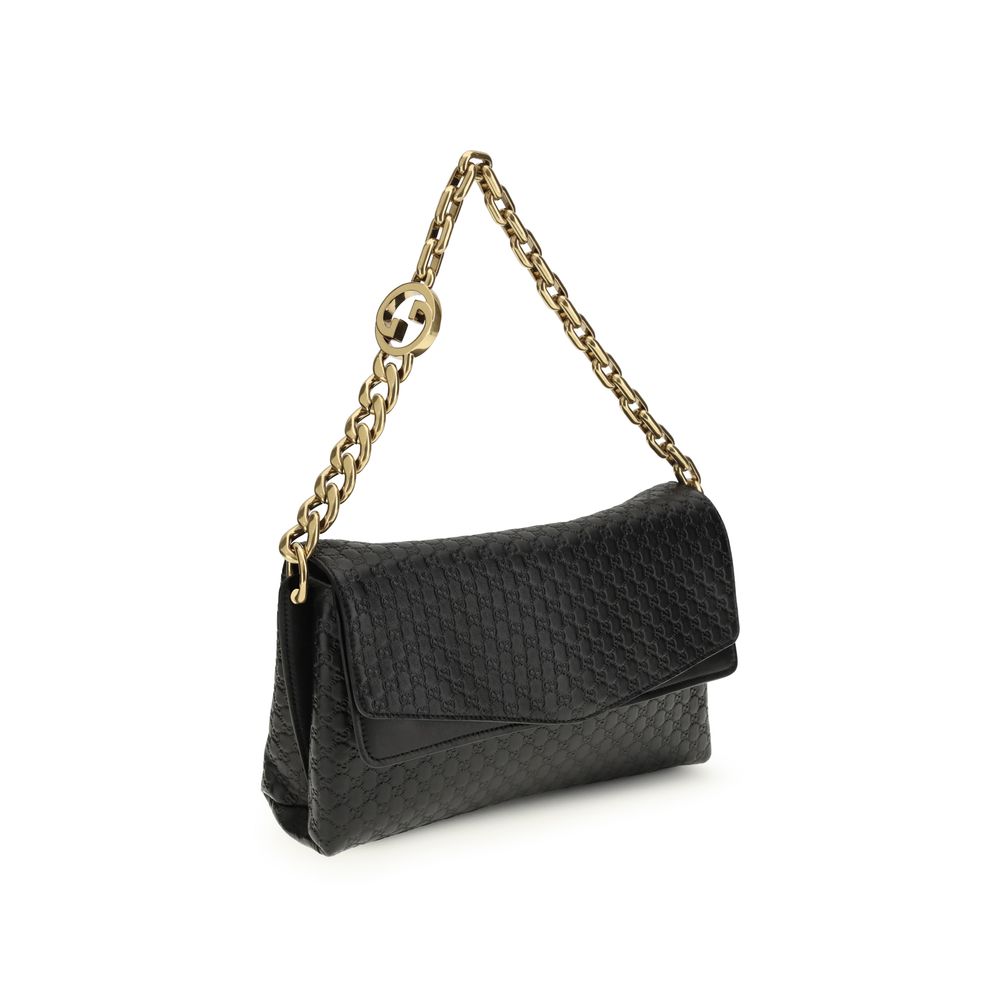 Gucci Black Calf Leather Bos Taurus Shoulder Bag | Regal Royce