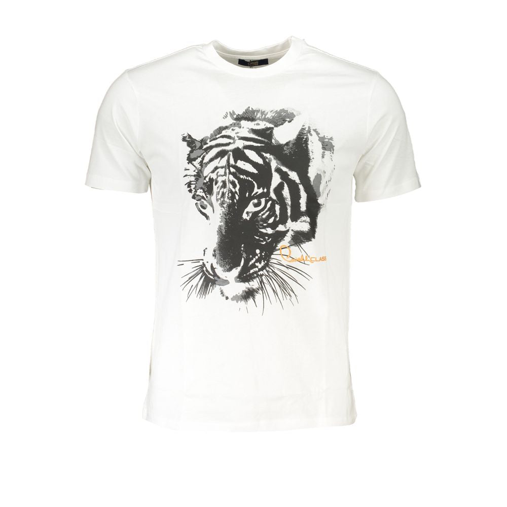 Cavalli Class Bianco Cotton Men's T-Shirt | Regal Royce