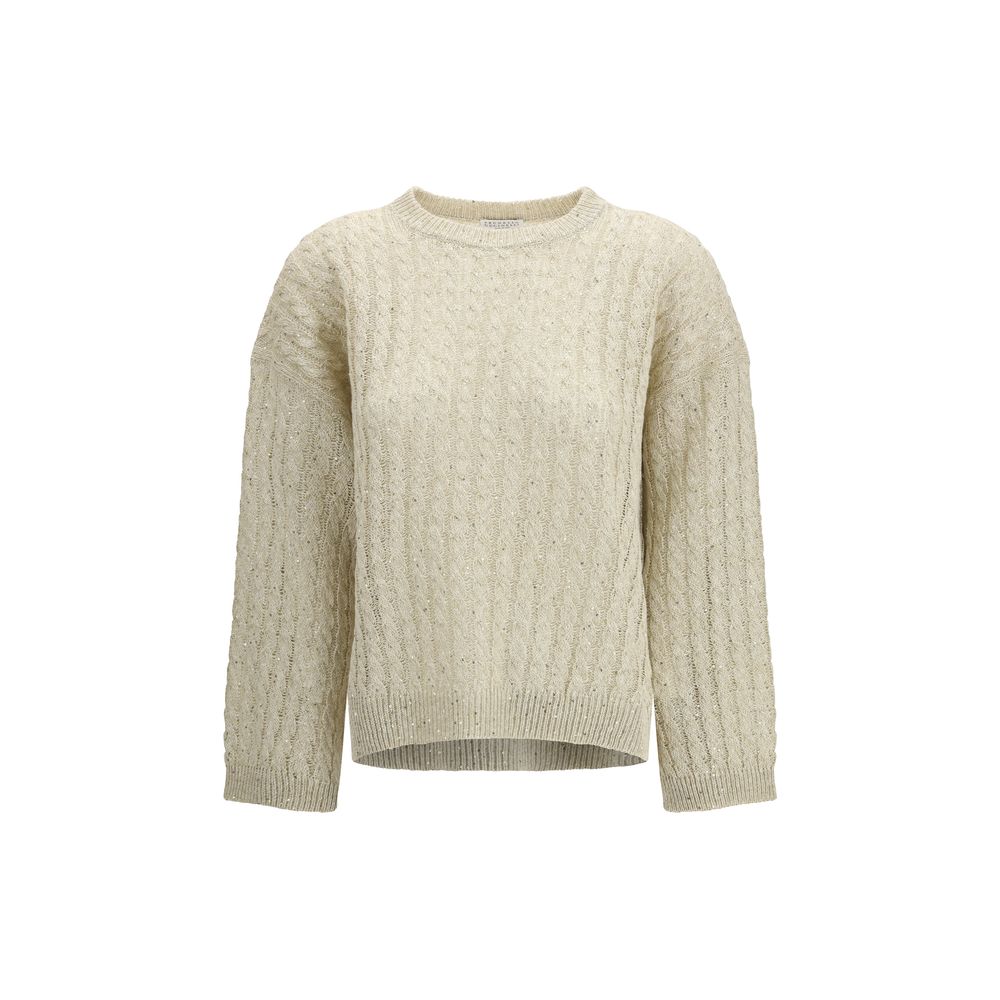 Brunello Cucinelli Beige Linen Sweatshirt | Regal Royce