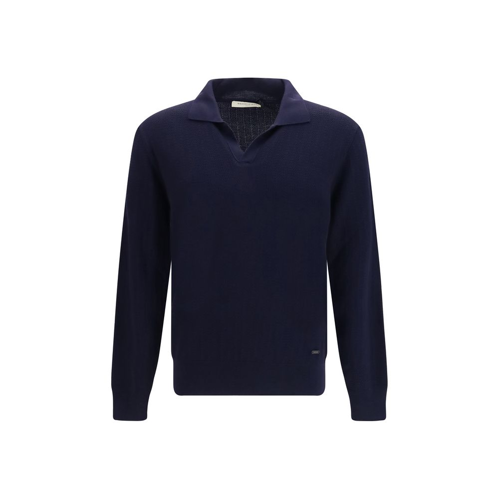 Brooksfield Blue Wool Oves Aries Cardigan | Regal Royce