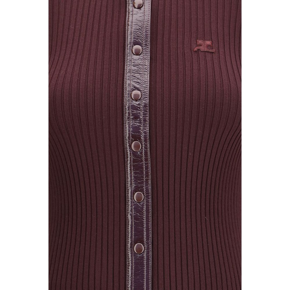 Courrèges Bordeaux Viscose Cardigan | Regal Royce